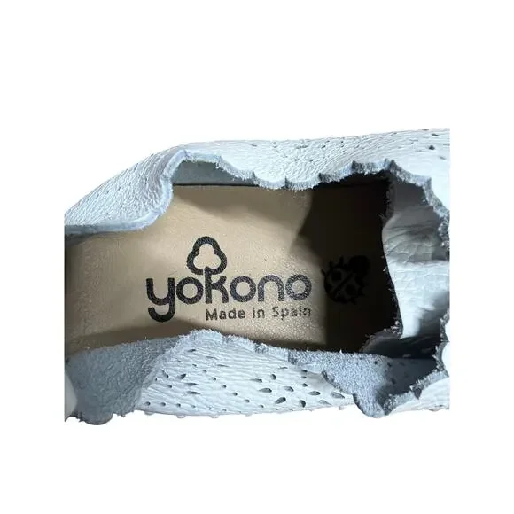 Yokohama White Leather Eyelet Sneakers Quiet Luxury Romantic EU 40 - Picture 6 of 6